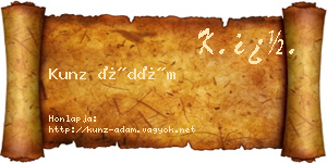 Kunz Ádám névjegykártya