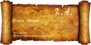 Kunz Ádám névjegykártya
